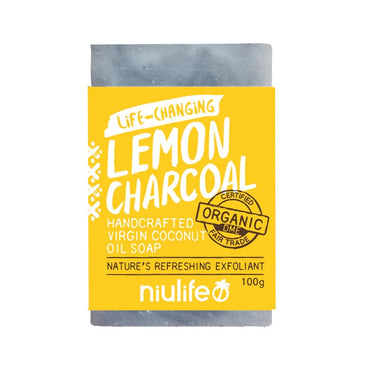 Niulife Coconut Oil Soap Lemon - Charcoal 100g